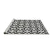 Serging Thickness of Machine Washable Transitional Platinum Gray Rug, wshpat2142