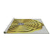 Serging Thickness of Machine Washable Transitional Gold Rug, wshpat2144