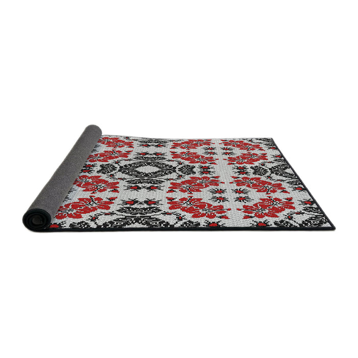 Thickness of Patterned Gray Novelty Rug, pat2145