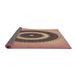 Thickness of Patterned Brown Red Novelty Rug, pat2147