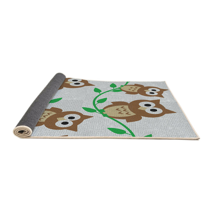 Thickness of Patterned Khaki Green Novelty Rug, pat2151