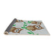 Thickness of Patterned Khaki Green Novelty Rug, pat2151