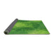 Thickness of Patterned Green Novelty Rug, pat2152