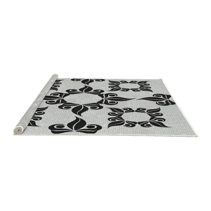 Serging Thickness of Machine Washable Transitional White Smoke Rug, wshpat216