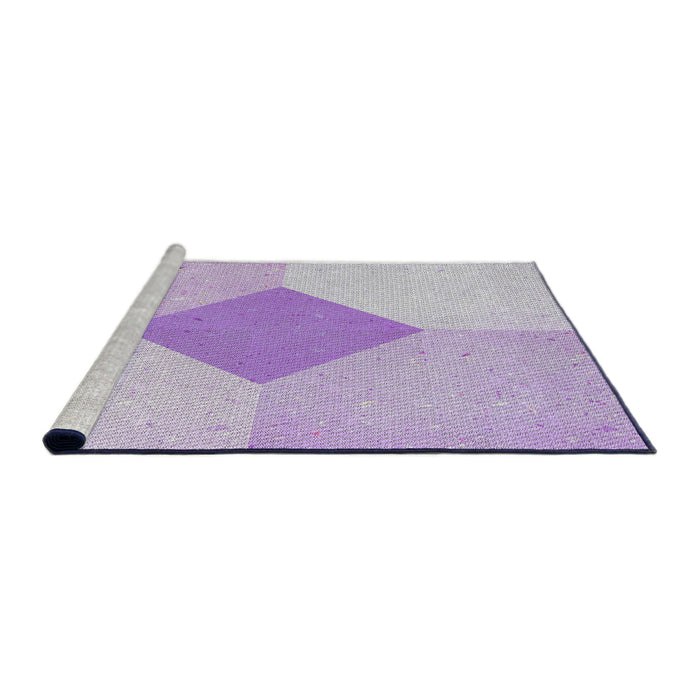 Serging Thickness of Machine Washable Transitional Periwinkle Pink Rug, wshpat2165