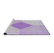 Serging Thickness of Machine Washable Transitional Periwinkle Pink Rug, wshpat2165