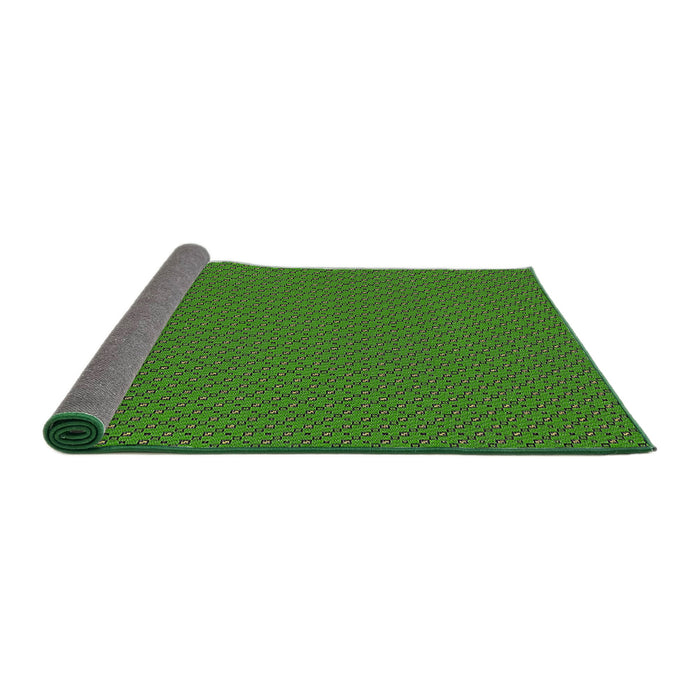 Thickness of Patterned Deep Emerald Green Novelty Rug, pat2166