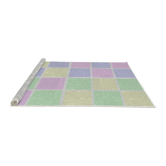 Serging Thickness of Machine Washable Transitional Dark Gray Rug, wshpat2169