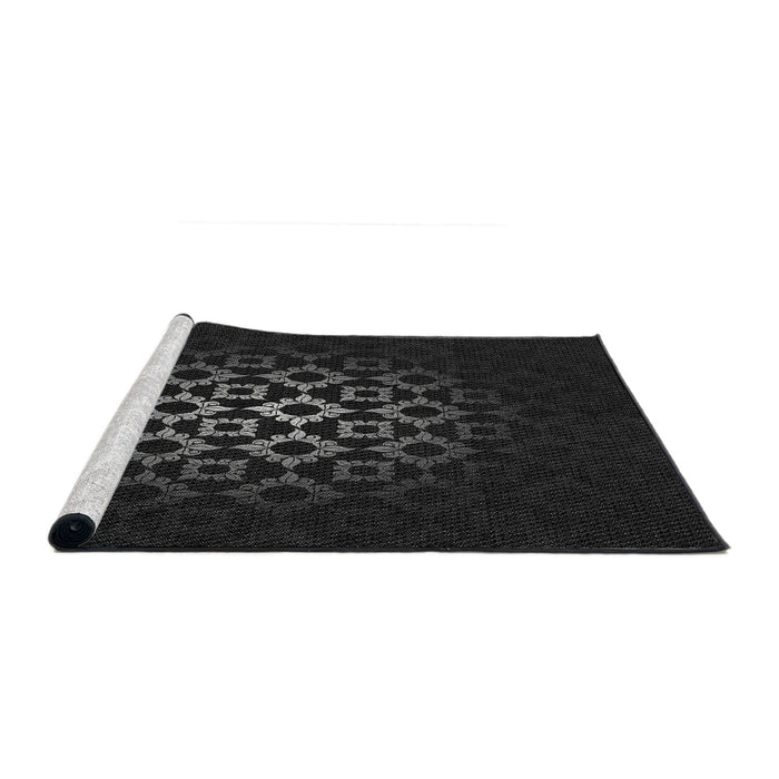 Serging Thickness of Machine Washable Transitional Black Rug, wshpat217