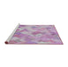 Serging Thickness of Machine Washable Transitional Periwinkle Pink Rug, wshpat2171