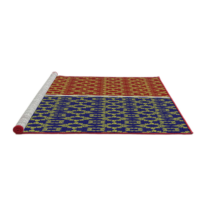 Serging Thickness of Machine Washable Transitional Brass Green Rug, wshpat218