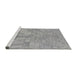 Serging Thickness of Machine Washable Transitional Smokey Gray Rug, wshpat2183