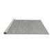 Serging Thickness of Machine Washable Transitional Grey Gray Rug, wshpat2186