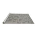 Serging Thickness of Machine Washable Transitional Ash Gray Rug, wshpat2187