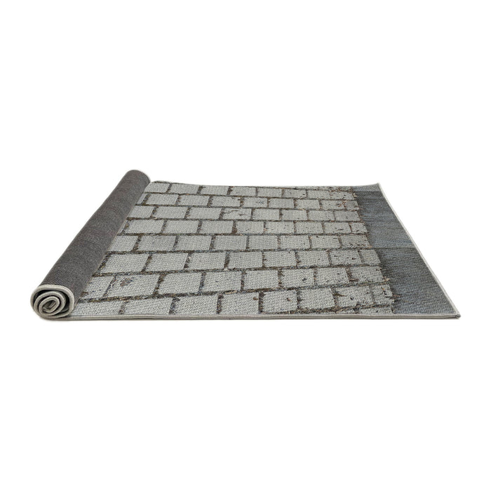Thickness of Patterned Carbon Gray Novelty Rug, pat2188