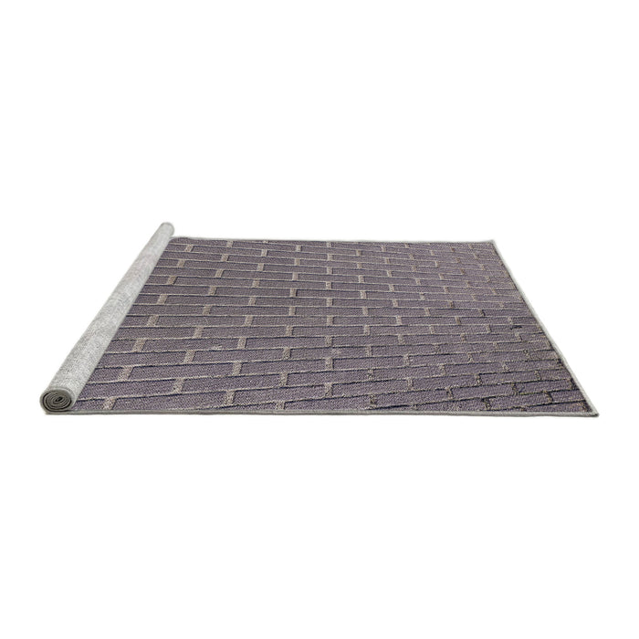 Serging Thickness of Machine Washable Transitional Purple Rug, wshpat2190