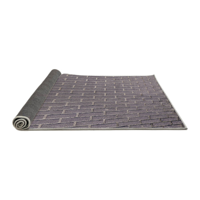 Thickness of Patterned Purple Novelty Rug, pat2190
