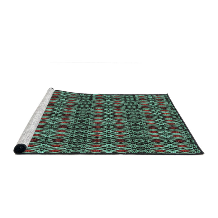 Serging Thickness of Machine Washable Transitional Mint Green Rug, wshpat220