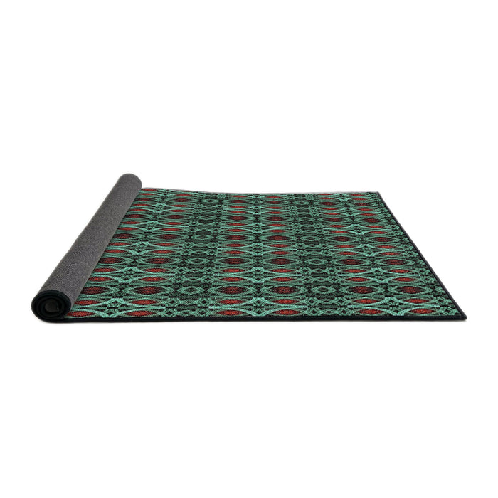 Thickness of Patterned Mint Green Novelty Rug, pat220