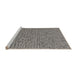 Serging Thickness of Machine Washable Transitional Gray Rug, wshpat2202