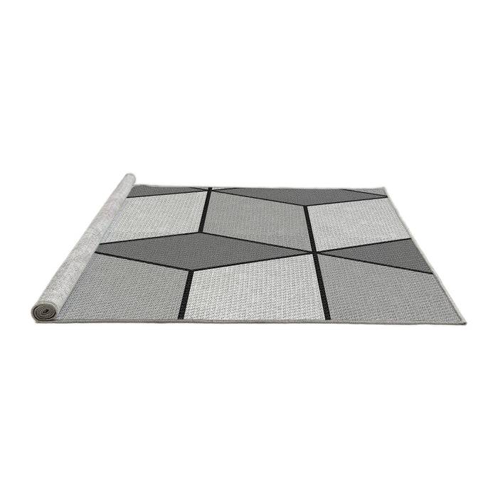 Sideview of Machine Washable Transitional Gainsboro Gray Rug, wshpat2206