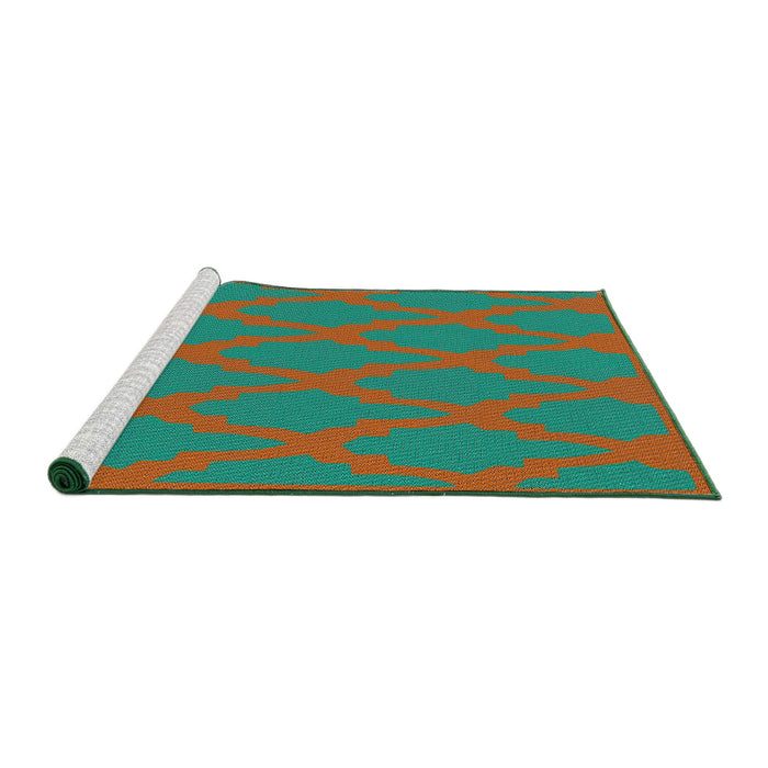 Serging Thickness of Machine Washable Transitional Light Sea Green Rug, wshpat2209