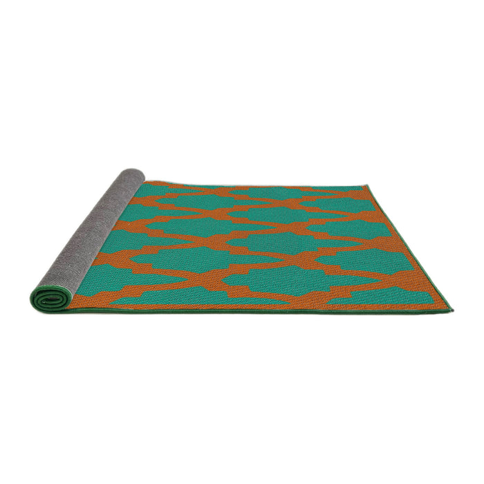 Thickness of Patterned Light Sea Green Novelty Rug, pat2209