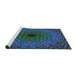 Serging Thickness of Machine Washable Transitional Deep-Sea Green Rug, wshpat2218