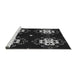 Serging Thickness of Machine Washable Transitional Black Rug, wshpat2222