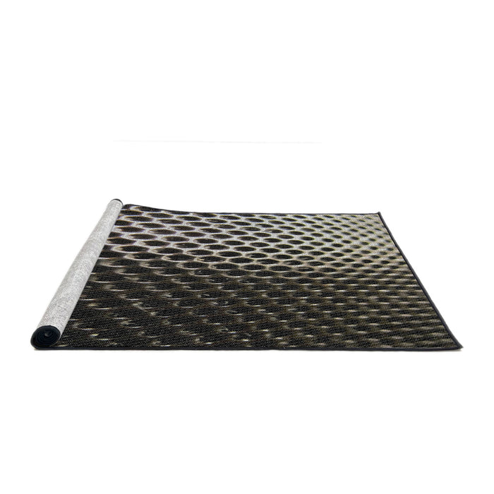 Serging Thickness of Machine Washable Transitional Midnight Gray Rug, wshpat2227