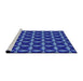 Serging Thickness of Machine Washable Transitional Blue Rug, wshpat2228