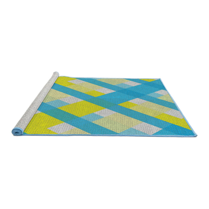 Serging Thickness of Machine Washable Transitional PaleGreen Rug, wshpat223