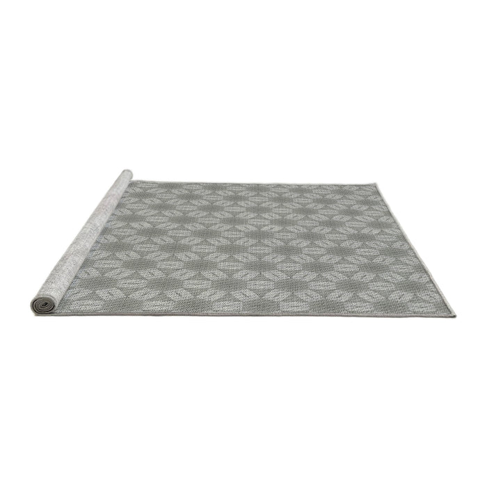 Serging Thickness of Machine Washable Transitional Grey Gray Rug, wshpat2235