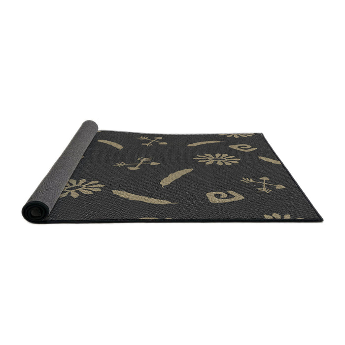 Thickness of Patterned Mid Gray Novelty Rug, pat2238