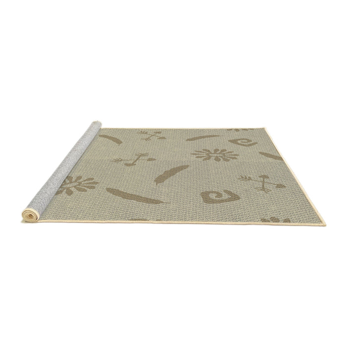 Serging Thickness of Machine Washable Transitional Dark Almond Brown Rug, wshpat2239