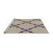 Serging Thickness of Machine Washable Transitional Mauve Taupe Purple Rug, wshpat2241