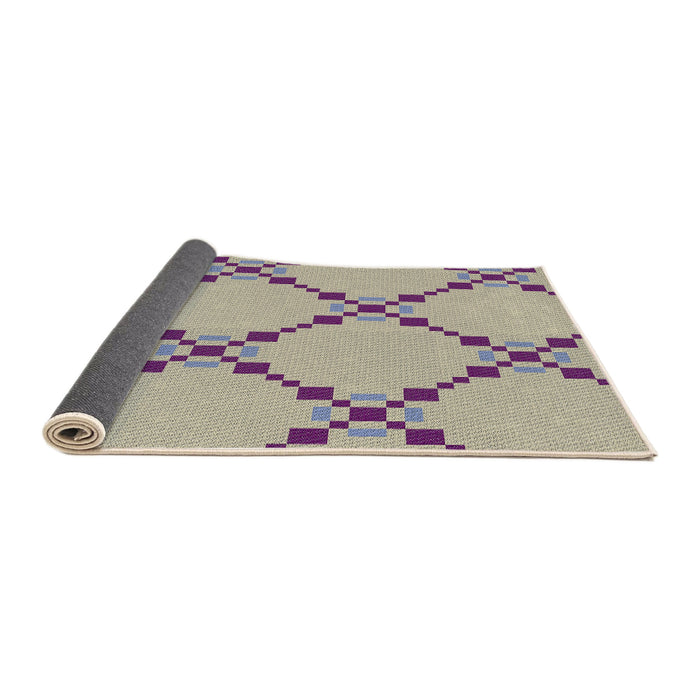 Thickness of Patterned Mauve Taupe Purple Novelty Rug, pat2241