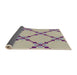 Thickness of Patterned Mauve Taupe Purple Novelty Rug, pat2241