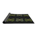 Thickness of Patterned Black Novelty Rug, pat2242