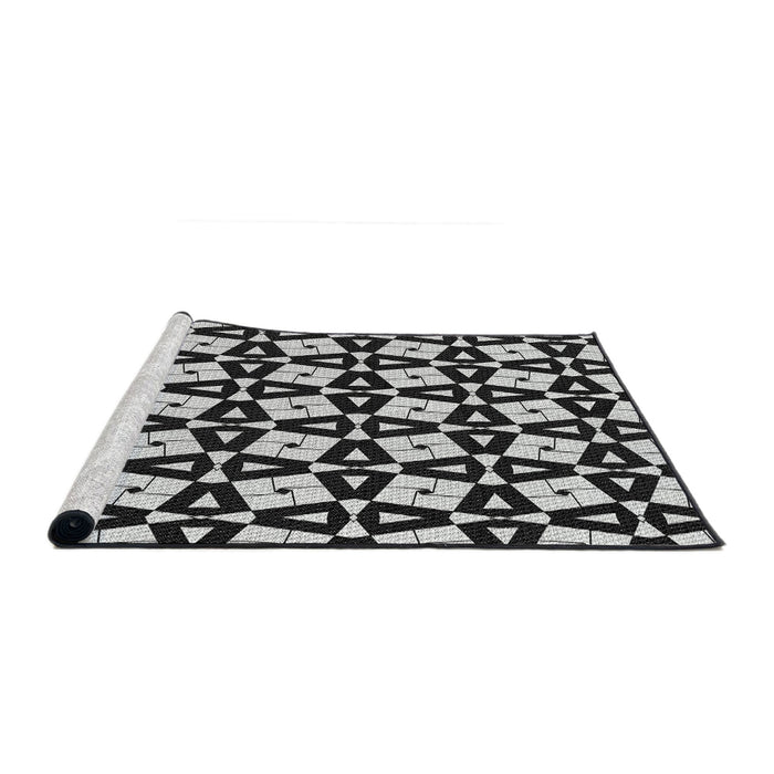 Serging Thickness of Machine Washable Transitional Grey Gray Rug, wshpat2245