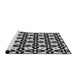 Serging Thickness of Machine Washable Transitional Grey Gray Rug, wshpat2245