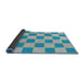 Thickness of Patterned Blue Novelty Rug, pat225