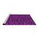 Serging Thickness of Machine Washable Transitional Dark Violet Purple Rug, wshpat2252