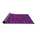 Thickness of Patterned Dark Violet Purple Novelty Rug, pat2252