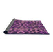 Thickness of Patterned Orchid Purple Novelty Rug, pat2253