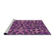 Serging Thickness of Machine Washable Transitional Orchid Purple Rug, wshpat2253
