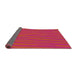 Thickness of Patterned Red Novelty Rug, pat2254