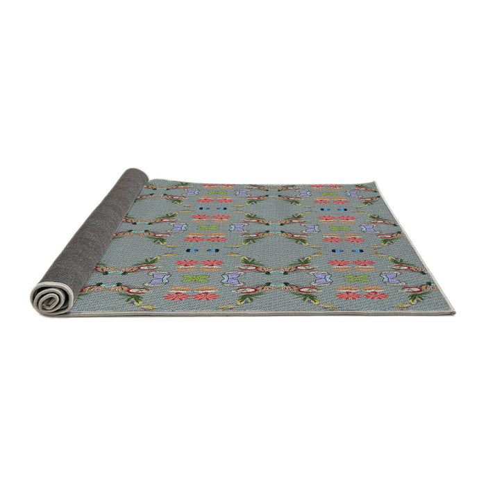 Thickness of Patterned Carbon Gray Novelty Rug, pat2256