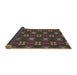 Thickness of Patterned Dark Almond Brown Novelty Rug, pat2257