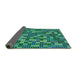 Thickness of Patterned Neon Green Novelty Rug, pat2261